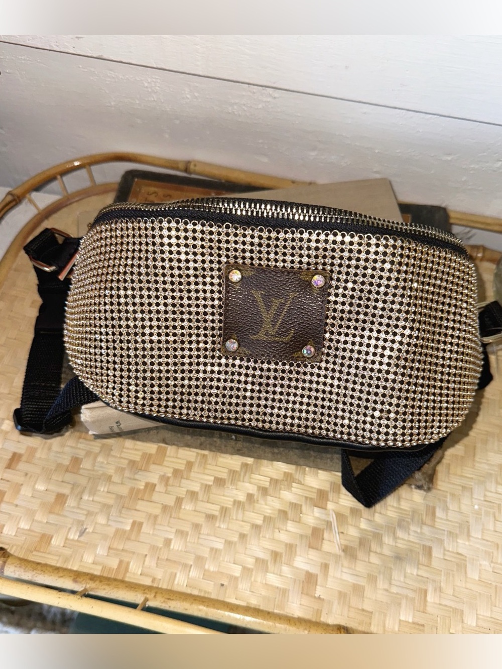Sandra Ling Upcycled Champagne Gold Bum Bag, NWT